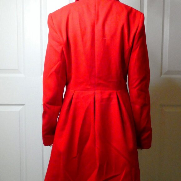 Red Coat Size 8 Lined Buttons & Bows Rare Warm Miss Selfridges Stylish *Flaw - Picture 4 of 16